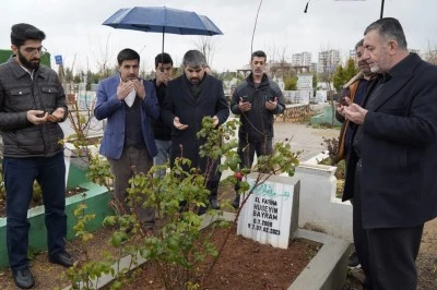 HÜDA PAR Milletvekili Dinç; depremde vefat edenlerin kabirlerini ziyaret etti