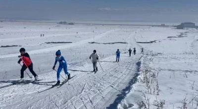 Karlı dağlarda yarışma hazırlığı