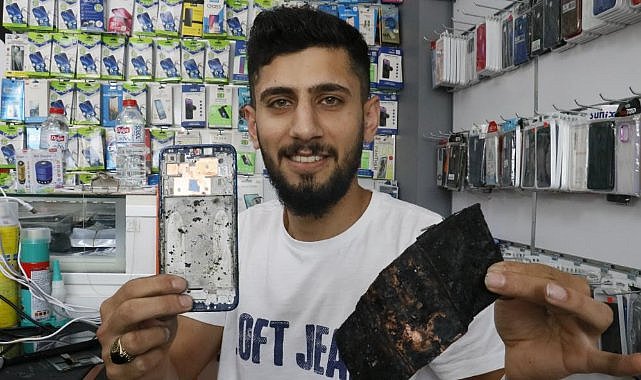 Cep telefonu bomba gibi patladı