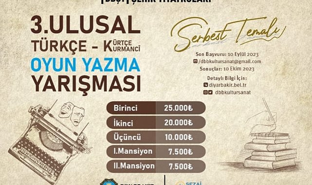 Diyarbakır’da 3. Ulusal Türkçe-Kürtçe Oyun Yazma Yarışması