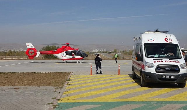  Ambulans helikopter bebek için havalandı  