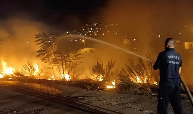 Asi nehri kenarında çıkan yangın söndürüldü  